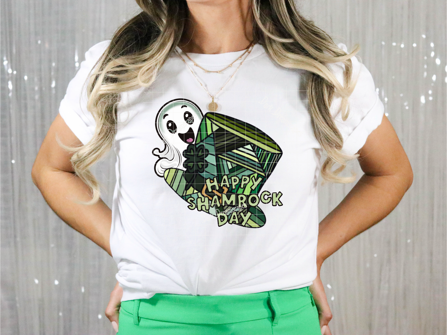Ghostly Shamrock Hat Design