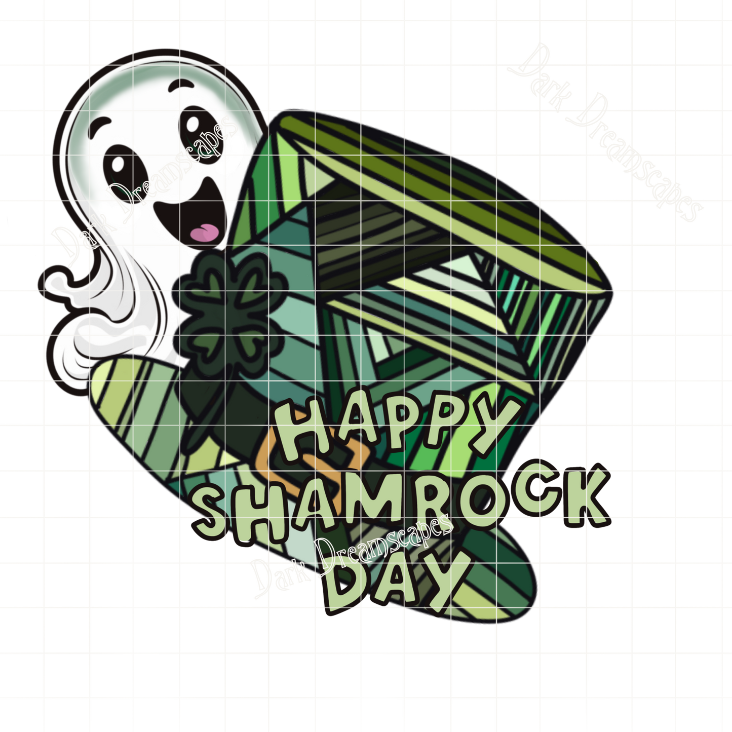 Ghostly Shamrock Hat Design